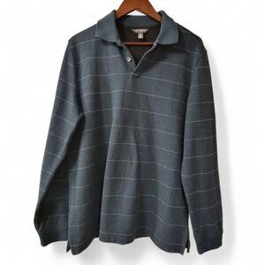 Van Heusen Flex Men's Shirt Medium Classic Preppy Dark Academia Activewear Golf